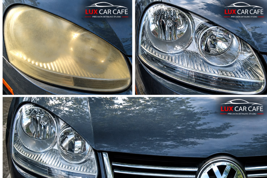 Headlight restoration before and after